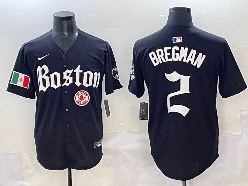 Men 2025 Boston Red Sox #2 Bregman Black Five generations Joint Name Nike MLB Jersey style 21->boston red sox->MLB Jersey